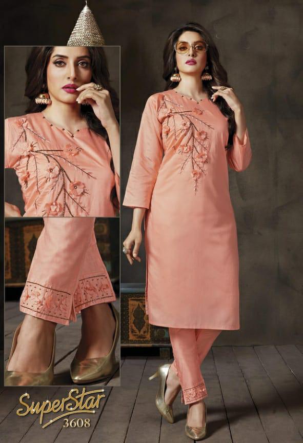 Superstar 2 Fancy Ethnic Wear Silk Designer Kurti With Bottom Collection